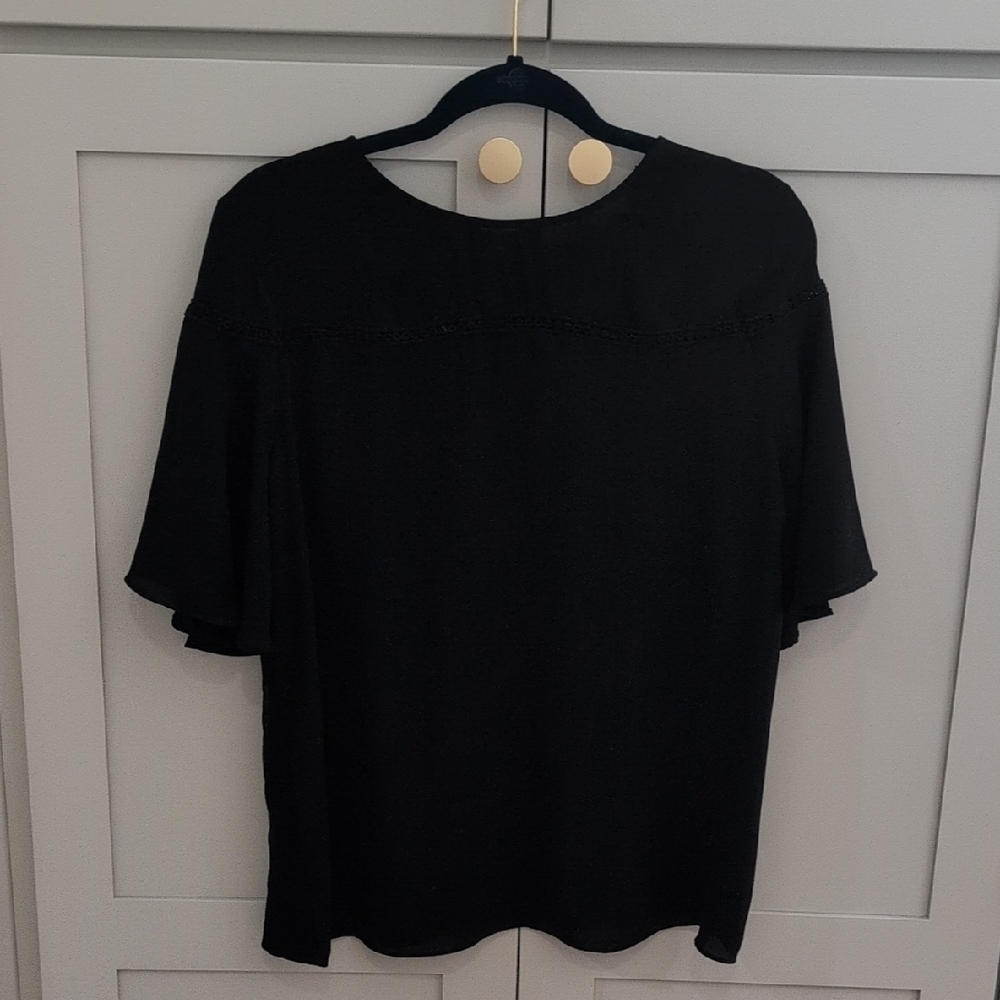 LOFT Elegant Black Short Sleeve Tee